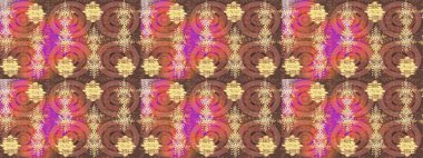 Kar tanelerinin soyut arkaplanlı Noel arkaplanı. Kahverengi, pembe ve bej kar taneleri. Noel için tatil tasarımı, yeni yıl moda baskıları. Güzel tasarım. Raster illüstrasyonu.