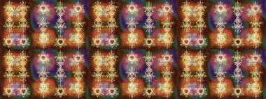 Soyut etnik raster çizim kalıbı. Kabile sanatı boho baskısı, klasik çiçek arkaplanı. Arkaplan dokusu, duvar kağıdı, çiçek teması kahverengi, nötr ve yeşil renkler.