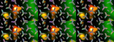 Güzel soyut kar taneleri raster tasarımı. Düz kar karalama ikonları, kar taneleri silueti siyah, yeşil ve mavi renkler noel afişi, kartlar. Yeni yıl kar tanesi.