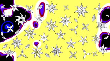 Küçük çiçekte güzel bir desen. Motley illüstrasyonu. Çiçekli yaz çiçekleri. Küçük renkli çiçekler. Robot resim. Moda baskıları için zarif bir şablon.