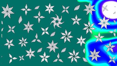 Raster suluboya çiçek deseni, narin çiçekler, mavi çiçekler, tebrik kartı şablonu. Güzel kumaş deseni.