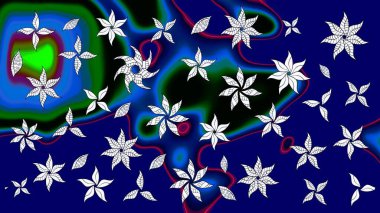 Raster. Zarif, parlak ve mavi çiçek desenli tasarım. Sabıka baskıları, bebek kıyafetleri, duvar kâğıtları, paket kutuları vb..