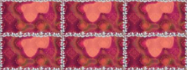 Sevimli, pürüzsüz desenli, küçük çiçekli, klasik tarzda. Kumaş, duvar kağıdı ve kağıt üzerine baskı yapmak için gelişen arka plan. Moda arka planında parlak buketler. Raster illüstrasyonu.