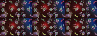 Raster illüstrasyonu. Kahverengi, mavi ve gri renkli kar taneleri. Yılbaşı Biçimi.