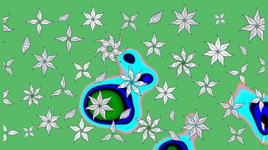 Zentangle soyut çiçekleri. Renkli Bahar Teması eskiz kalıbı. Güzel kumaş deseni. Düz Çiçek Elementleri Tasarımı. Raster illüstrasyonu. Çiçek tozu..