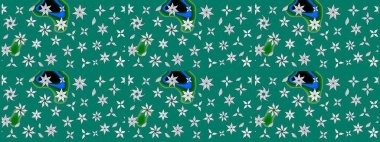 Raster suluboya çiçek deseni, narin çiçekler, mavi çiçekler, tebrik kartı şablonu. Raster Güzel kumaş deseni.