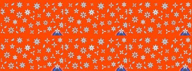 Renkli Bahar Teması eskiz kalıbı. Çiçek deseni. Düz Çiçek Elementleri Tasarımı. Raster çizimi. Güzel kumaş deseni..