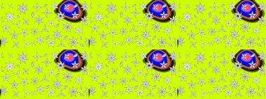 Yumuşak, yeşil renkli yaz çiçekleri. Küçük çiçekteki sevimli çiçek deseni. Raster deseni. Raster illüstrasyonu.