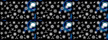 Raster deseni. Küçük çiçekteki sevimli çiçek deseni. Nazik, yaz çiçekleri siyah renklerde. Raster illüstrasyonu.