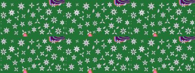 Sevimli çiçek raster deseni. Düz Çiçek Elementleri Tasarımı. Yeşil renkli çiçekler. Renkli Bahar Teması çizim şablonu.