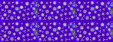 Yaprak ve çiçeklerin suluboya resimleri, menekşe renkleri üzerine çizimler. Raster illüstrasyonu. Yumuşak, bahar çiçekleri menekşe renklerinde.