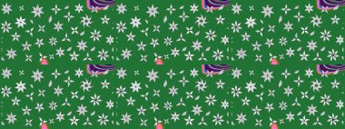 Sevimli çiçek raster deseni. Düz Çiçek Elementleri Tasarımı. Yeşil renkli çiçekler. Renkli Bahar Teması çizim şablonu.