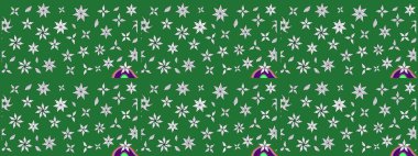 Raster illüstrasyonu. Suluboya, elle çizilmiş. Yeşil yapraklı yabani çiçekler. Taslak arkaplan deseni.