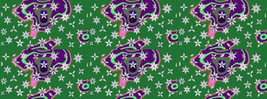 Bahar çiçekleriyle güzel bir çiçek deseni çizmişsin. Güzel kumaş deseni. Raster illüstrasyonu.