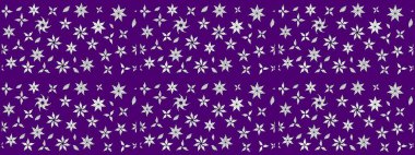 Raster Çiçek İllüstrasyonu güzel tekstil. Mor renkli etnik çiçeklerle zarif bir eskiz deseni..