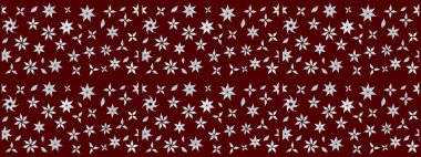 Raster düz çiçek çizim deseni. Hediye ambalaj kağıdı, tebrik kartları, posterler ve pankart tasarımı. Kırmızı renkte çiçekler.