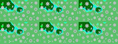 Desen, çizim, çiçek sınırı. Güzel, parlak, pürüzsüz kumaş, tuval. Çiçek çelengi. Eski moda arka plan. Raster illüstrasyonu. Kıvırcık, parlak örgü.