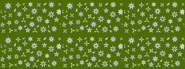 Raster illüstrasyonu. Suluboya çiçekli çiçek deseni. Yeşil renkli Asyalı tekstil.