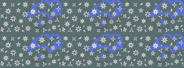 Raster illüstrasyonu. Güzel kumaş deseni. El çizimi. Çiçekler, dallar, otlar ve çiçekler.