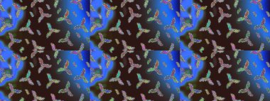 Güzel dekorasyon. Raster illüstrasyon kar taneleri. Mavi, kahverengi ve gri renklerde izole suluboya kar taneleri. Kışın sembolü.