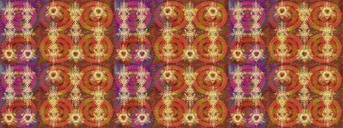 Kahverengi, pembe ve turuncu renkler üzerine çiçek desenli çizimler, el yapımı papatyalar, papatyalar. Tekrarlayan çiçek arkaplanı, zarif kahverengi, pembe ve turuncu çiçek duvar kağıdı..