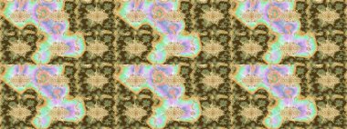 Süslü dantel iz sürücü. Doğu tarzında klasik tasarım öğesi. Çiçek süslemeli Raster eskiz deseni. Duvar kâğıdı için altın süslü bir illüstrasyon. Tarafsız renkler üzerine geleneksel Arapça dekor.