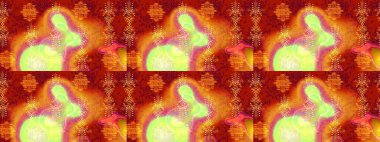 Suluboya, elle çizilmiş. Kırmızı, turuncu ve sarı renklerde yaprakları olan yabani çiçekler. Eskiz arkaplan modeli. Raster illüstrasyonu.