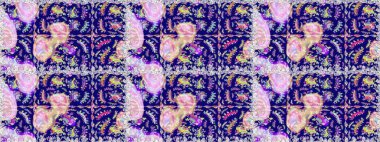 Parlak renkli çiçekleri ve mavi renkli yaprakları olan kusursuz çiçek desenleri. Modern çiçek arkaplanı. Moda baskıları için zarif bir şablon. Halk stili.