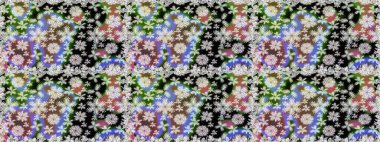 Küçük renkli çiçekler. Küçük çiçekte güzel bir desen. Çiçekli bahar çiçekleri. Motley illüstrasyonu. Moda baskıları için zarif bir şablon.