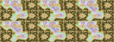Süslü dantel iz sürücü. Doğu tarzında klasik tasarım öğesi. Çiçek süslemeli Raster eskiz deseni. Duvar kâğıdı için altın süslü bir illüstrasyon. Tarafsız renkler üzerine geleneksel Arapça dekor.