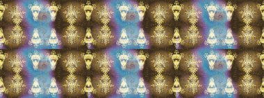 İllüzyon. Kar taneleri, kar yağışı. Renkli bir arka planda izole edilmiş güzel altın kar taneleri. Düşen Noel stilize kar taneleri.