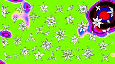 Sevgililer günü ve tebrik kartı konsepti için şık bir davetiye. Manzaralı çiçek deseni. Üst manzara, yumuşak yeşil renk tarzı. Çiçek kompozisyonu, el boyası, hassas şablon..