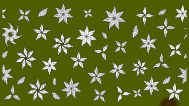 Tomurcukları papatya çiçekleri olan sevimli bir çiçek deseni. Kumaş, tekstil, duvar kağıdı baskısı için. Eskiz geçmişi. Miles Fleur, süslü püslü bir süs. Eski usul. Raster illüstrasyonu.