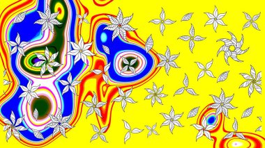 Küçük çiçekteki sevimli çiçek deseni. Güzel kumaş deseni. Raster illüstrasyonu. Güzel karalamalı çiçek deseni çiz..