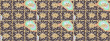 Klasik Raster Golden eskiz kalıbı. Çiçek süsü kumaş deseni, cam, altın elementlerle kahverengi renklerde çiçek desenli metal..