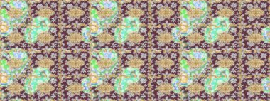 Raster Golden eskiz kalıbı. Kahverengi renkte çizim deseni. Çizim altın desenli bukleler. Doğu tarzında altın elementler arabesk.