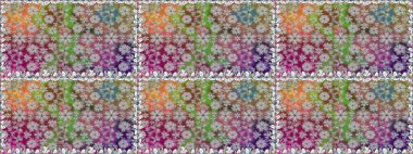 Raster Henna tarzı. Tebrik kartı geçmişi, boyama kitabı, arkaplan ve tekstil için kullanılabilir. Etnik Mandala havlusu. Kusursuz süs izi. Sınır Hindistan çiçek desenli paisley patentli.