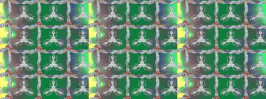 Renklerle. Renkli papatya deseni. Raster illüstrasyonu.