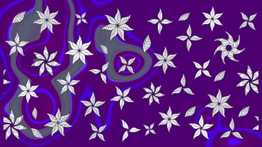 Düz Çiçek Elementleri Tasarımı. Güzel kumaş deseni. Renkli Bahar Teması eskiz kalıbı. Raster illüstrasyonunda çiçek deseni çizimi.