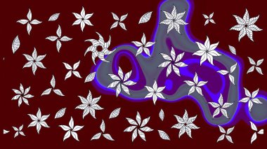 Kırmızı renkte çiçekler. Elle boyanmış suluboya resim çizimi çiçekler ve bitkiler.