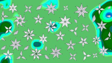 Eski usul. Raster illüstrasyonu. Kumaş, tekstil, duvar kağıdı baskısı için. Raster. Tomurcukları çiçek olan sevimli bir çiçek deseni. Taslak arkaplan.