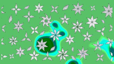 Raster illüstrasyonu. Güzel karalamalı çiçek desenli çizim. Küçük çiçekteki sevimli çiçek deseni. Güzel kumaş deseni.