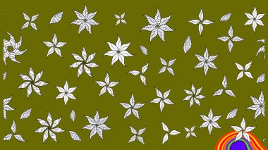 Çiçekli yaz çiçekleri. Küçük çiçekte güzel bir desen. Küçük renkli çiçekler. Moda baskıları için zarif bir şablon. Motley illüstrasyonu. Çizim.