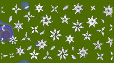 Renkli Bahar Teması eskiz kalıbı. Taslak desenli, modaya uygun kumaş deseni. Şirin çiçek elementleri. Raster illüstrasyonu. Düz Çiçek Elementleri Tasarımı.