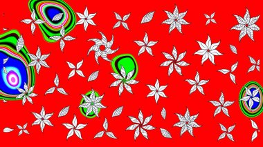 Raster - stok. Kırmızı çiçekli eskiz deseni, suluboya çiçek deseni, sevimli çiçek, duvar kağıdı, kart veya kumaş için fayanslı.