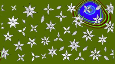 Yapraklı çizim şekli. Şirin, zarif çiçekler Raster illüstrasyonu. Tekstil için figür. Poster ya da kapak için arka plan. Davetiye ve kartpostal tasarımı için dekoratif çiçek unsurları.