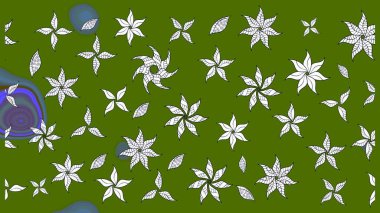 Renkli Bahar Teması eskiz kalıbı. Taslak desenli, modaya uygun kumaş deseni. Şirin çiçek elementleri. Raster illüstrasyonu. Düz Çiçek Elementleri Tasarımı.