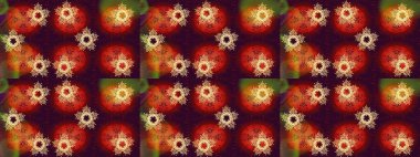 Raster kar taneleri arka plan. Kar tanesi renkli desen. Renk arka plan üzerinde izole soyut kar taneleri ile düz tasarım. Raster resim. Snowflakes desen.