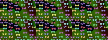 Robot resim. Raster illüstrasyonu. Davetiye, kart ve parmak izi için basit kadınsı bir model. Yeşil arka planda kelebek.