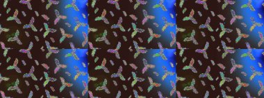 Noel Kar Taneleri Arkaplanı. Şirin desen. Kar taneleri deseni. Raster Noel soyut renkli arka plan ve tatlı kar tanesi. Raster illüstrasyonu.